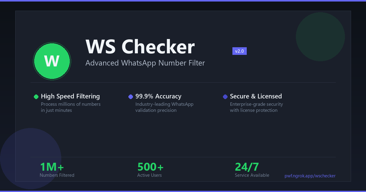 Checker Platform WS Checker - Geavanceerde WhatsApp Nummerfilter